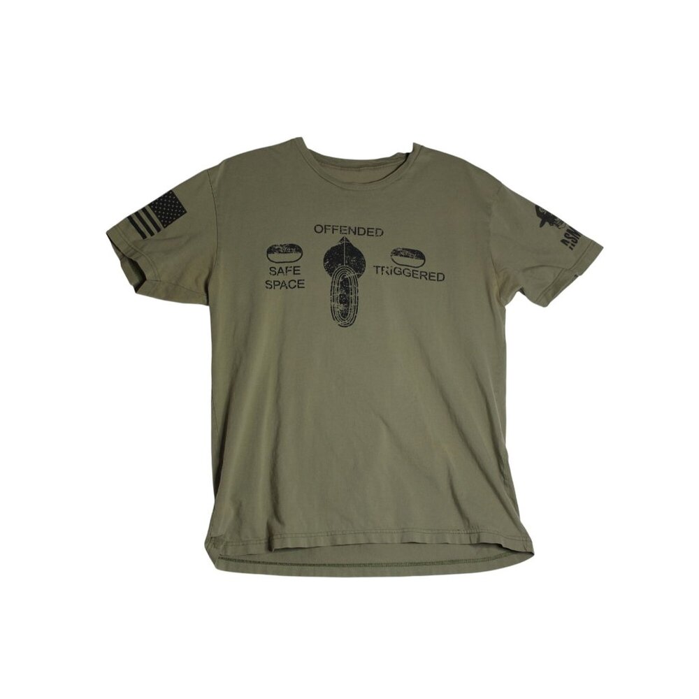 Grunt Style Green Safe Space Offended Triggered Tee Shirt Mens Large